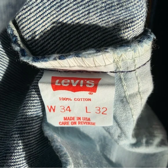 Vintage Levi’s 505 USA Made Straight Leg Dark Wash Jeans 34x32 - Picture 10 of 14